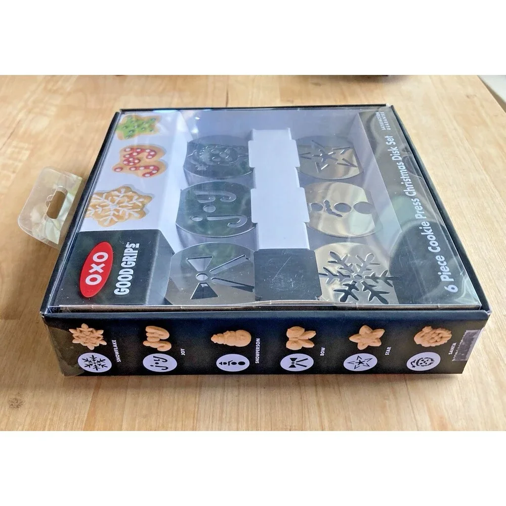 OXO Good Grips 6 Piece Cookie Press Disk Set Christmas Disk Set New In Box